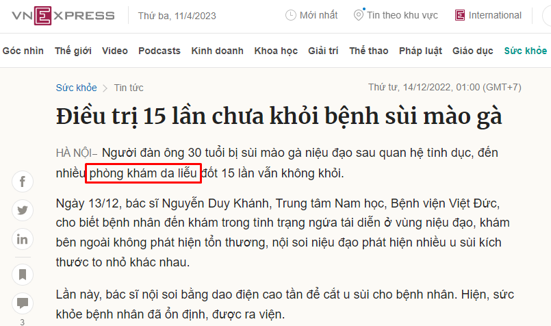 Phòng khám khám chữa sùi mào gà uy tín lâu năm, hiệu quả vượt trội
